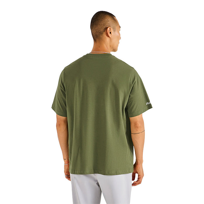 Malbon Bermuda Golf T-Shirt - Military Green Back View
