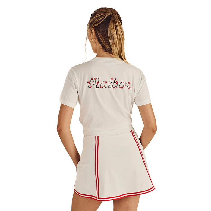 Malbon Ladies Cosette Blossom Golf T-Shirt - Vanilla Back View
