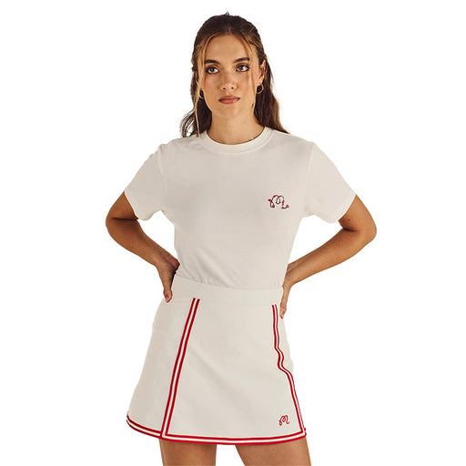 Malbon Ladies Cosette Blossom Golf T-Shirt - Vanilla 