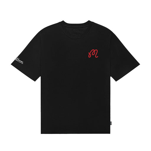 Malbon Bermuda Benchmark Golf T-Shirt - Black Front View