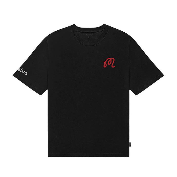 Malbon Bermuda Benchmark Golf T-Shirt - Black Front View
