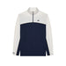 Front View of the Malbon Aurora Midlayer, a Men's Quarter Zip in Navy White
