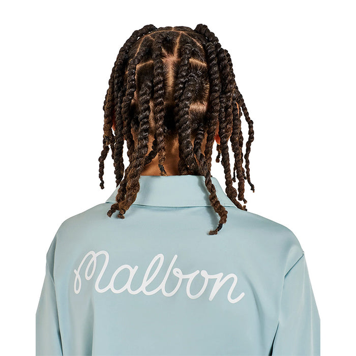 Malbon Junior Cooper Bucket Golf Polo - Sky Blue Logo View