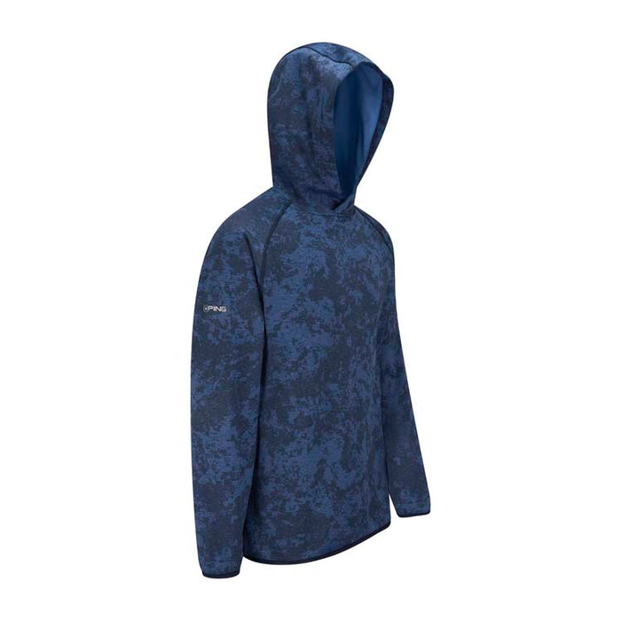 PING Saul Golf Hoodie - Deep Sea Blue Hood View