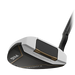 A close-up studio shot of a PING Scottsdale Ketsch 4 golf putter head, showing the white and black metal clubface with gold accents, textured black sole, and a black handle against a clean white background.