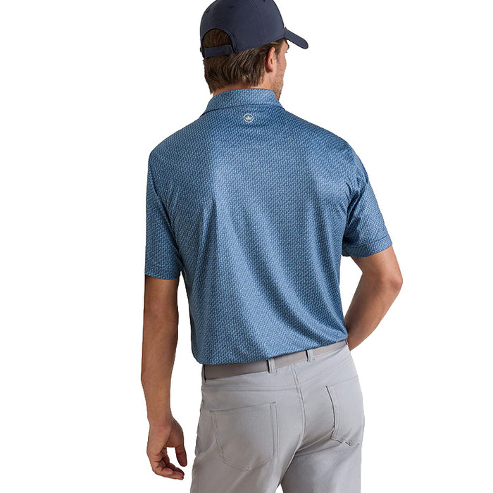 Peter Millar Bloody Mary Bar Performance Jersey Golf Polo - Bali Blue Back View