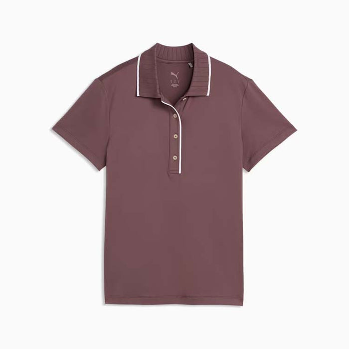 Puma Ladies Cloudspun Bridge Golf Polo - Rich Cooca
