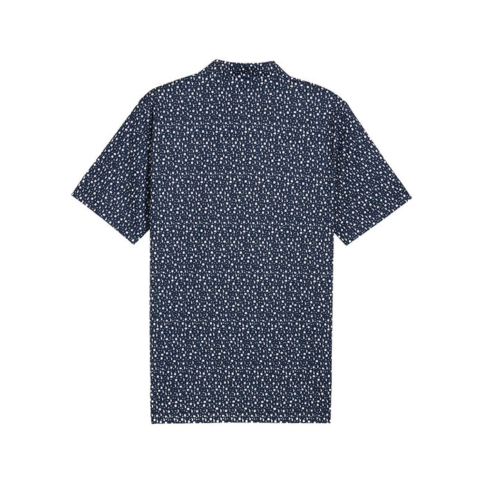 Puma X Arnold Palmer Tea Time Golf Polo - Deep Navy/Pale Pink Back View
