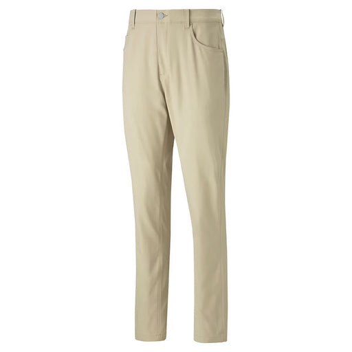 A view from the front of a pair of beige alabaster Puma Golf trousers