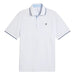 A white golf polo shirt from Puma and the Palm Tree Crew in White Glow / Haute Tropic viewed from the front