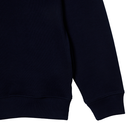 Lacoste Men's Zippered Stand-Up Collar Cotton Sweatshirt - Navy