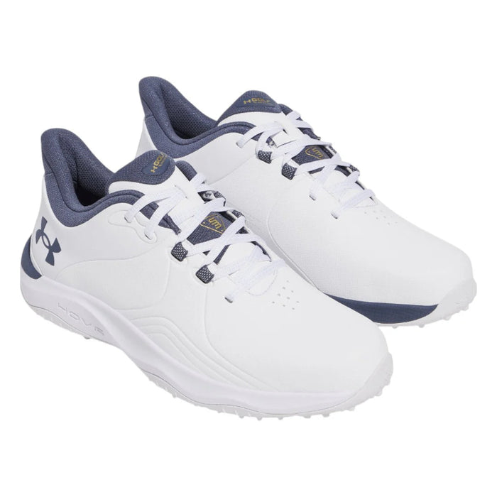 Under Armour Drive Pro SL Golf Shoes - White/Gold/Downpour Grey
