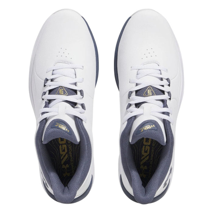 Under Armour Drive Pro SL Golf Shoes - White/Gold/Downpour Grey