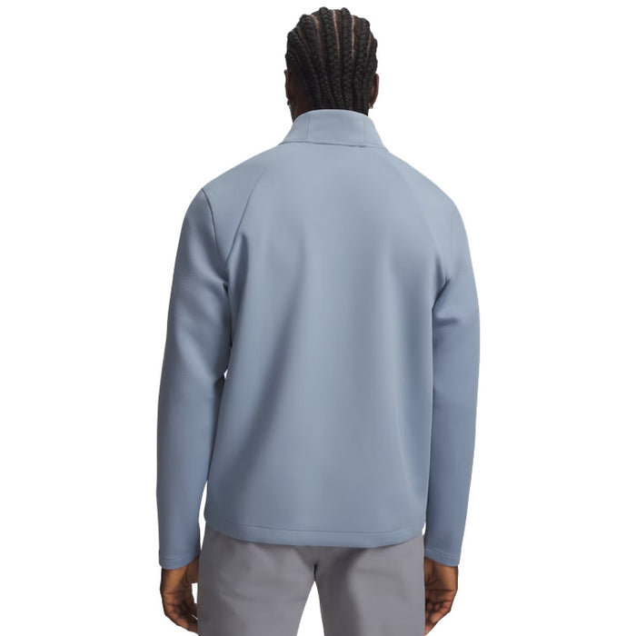 Under Armour Drive 1/4 Zip Golf Pullover - Blue Wind Back View 