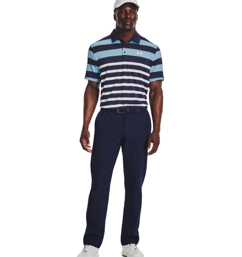 Under Armour Playoff Stripe Golf Polo Shirt - Midnight Navy