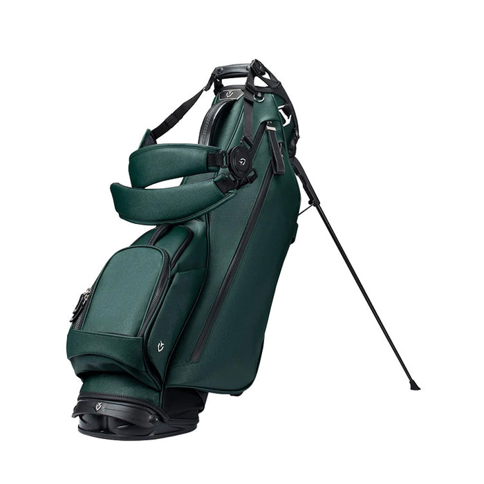 Vessel Lux Golf Stand Bag - Crosshatch Green Front View 