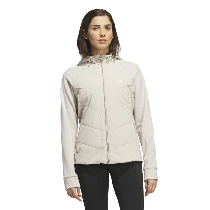 adidas Ladies Ulitmate365+ Course Control Quilted Golf Jacket - Wonder Alumnia Front View