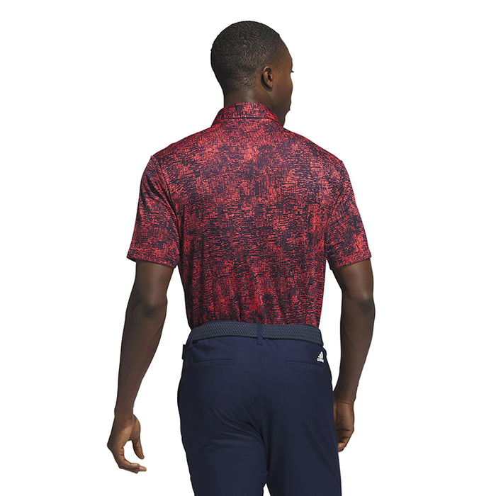 adidas Aerial Jacquard Golf Polo Shirt - Bright Red