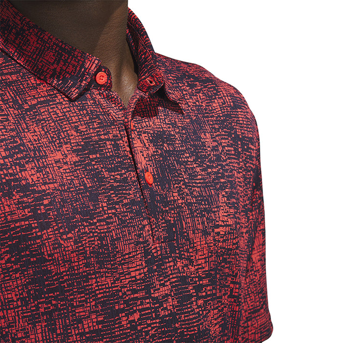 adidas Aerial Jacquard Golf Polo Shirt - Bright Red