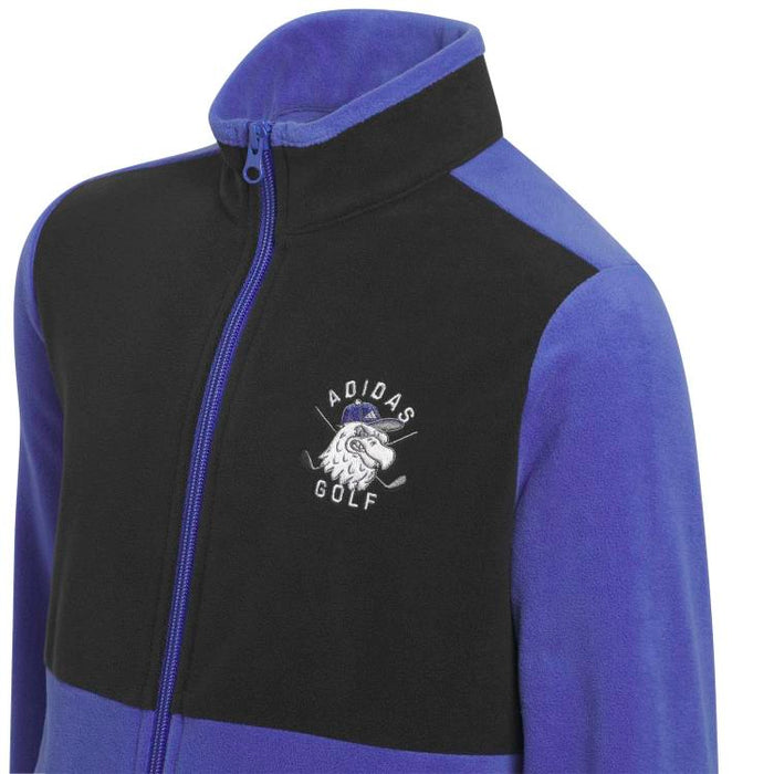 adidas Junior Fleece Golf Jacket - Dual Indigo Neck