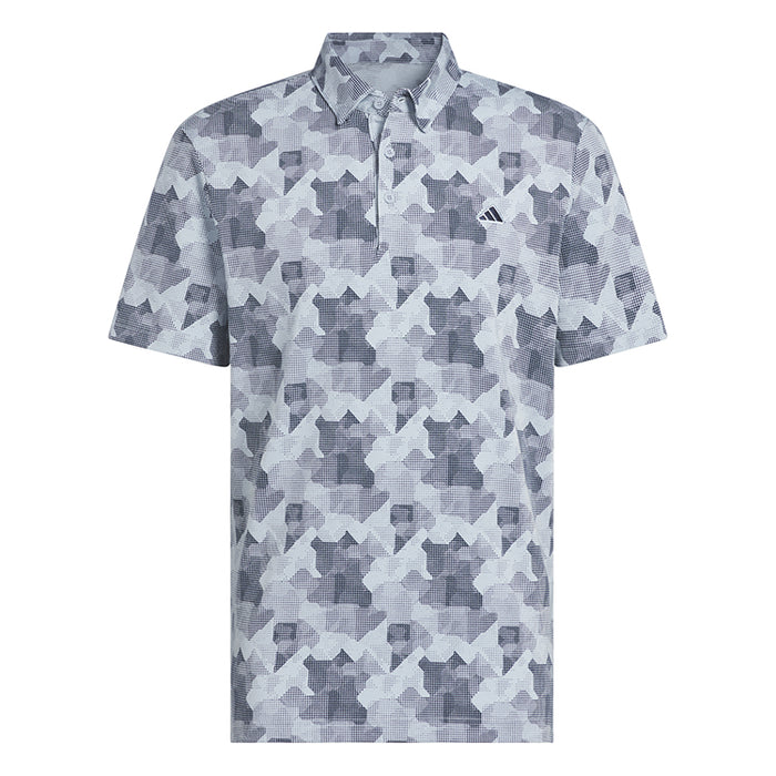 adidas Go-To Printed Golf Polo Shirt - Blue/Navy