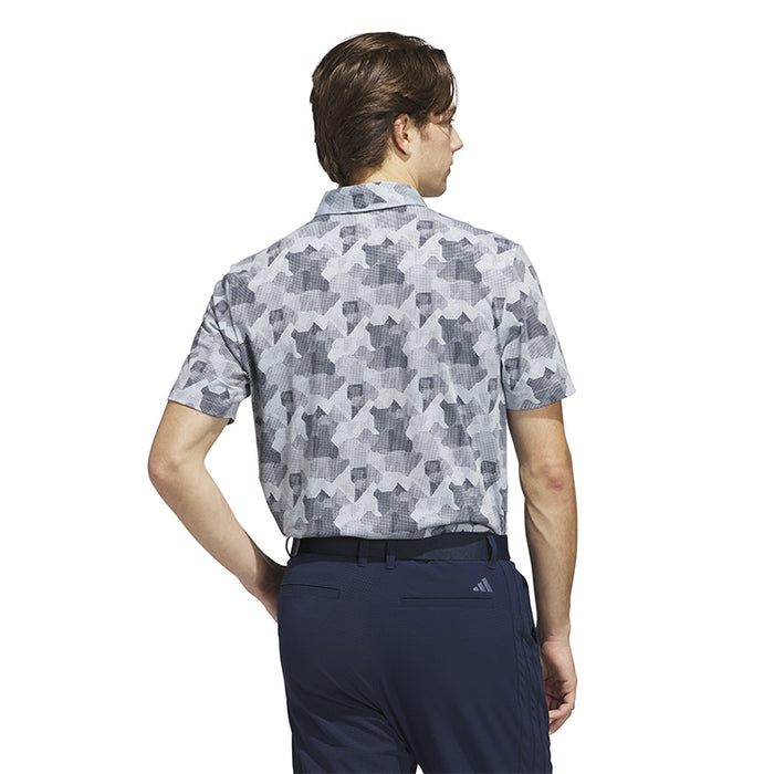 adidas Go-To Printed Golf Polo Shirt - Blue/Navy