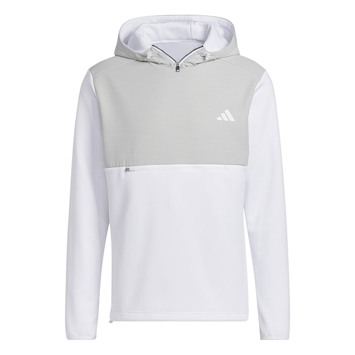 adidas Textured Parka Golf Hoodie - White/Grey