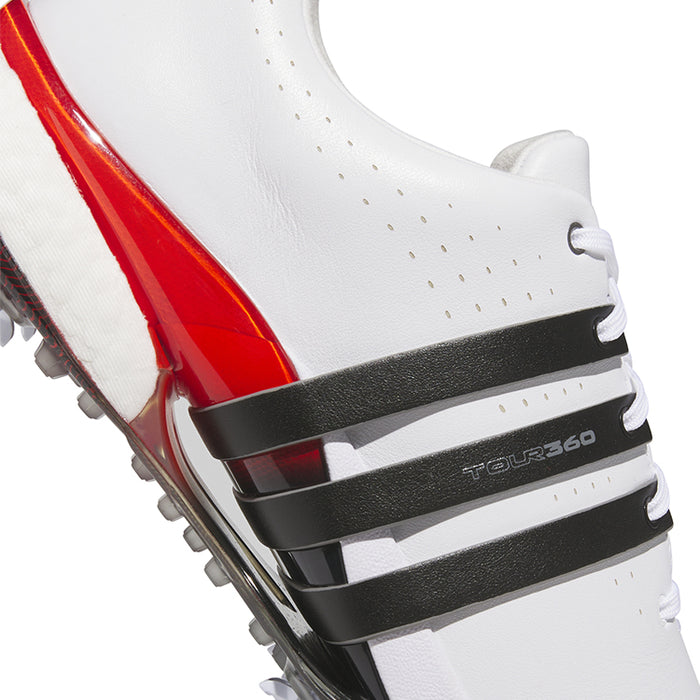 adidas Tour 360 25 Golf Shoes - White/Black/Red