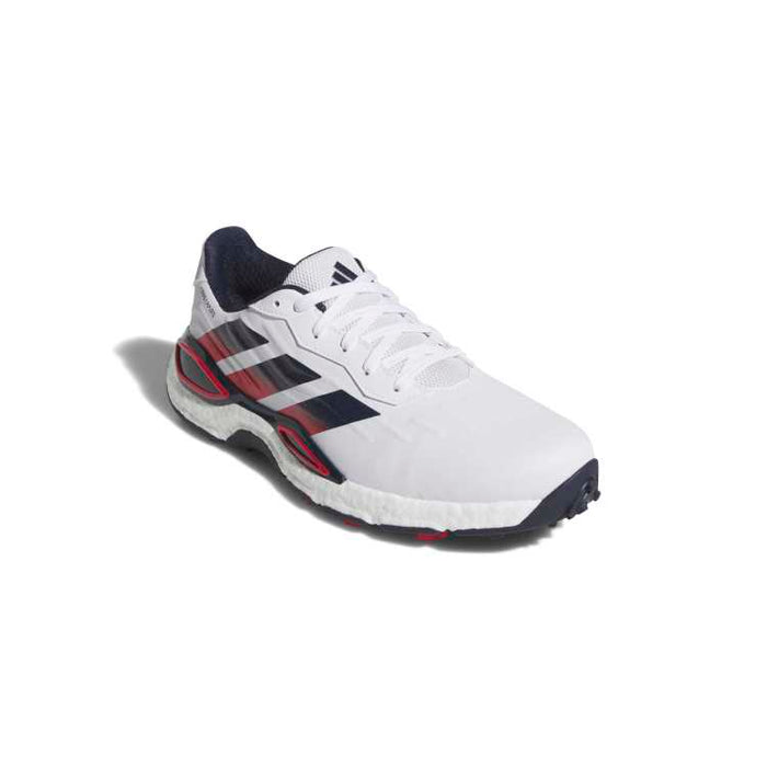 adidas CODECHAOS Golf Shoes - White/Red Front View 