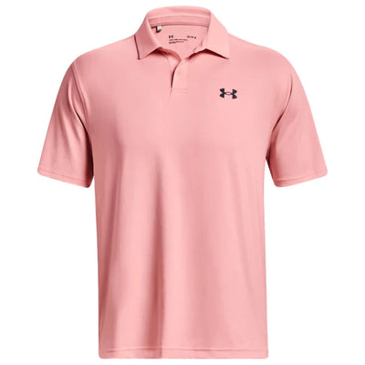 Under Armour T2G Pique Golf Polo Shirt - Pink/Midnight Navy