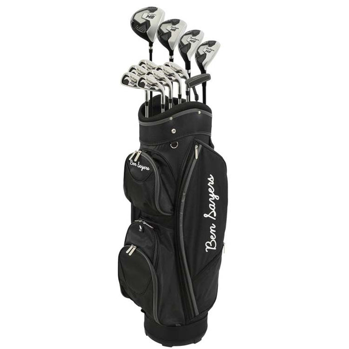 Ben Sayers M8 13-Piece Cart Bag Golf Package Set - Graphite/Steel - Left Handed
