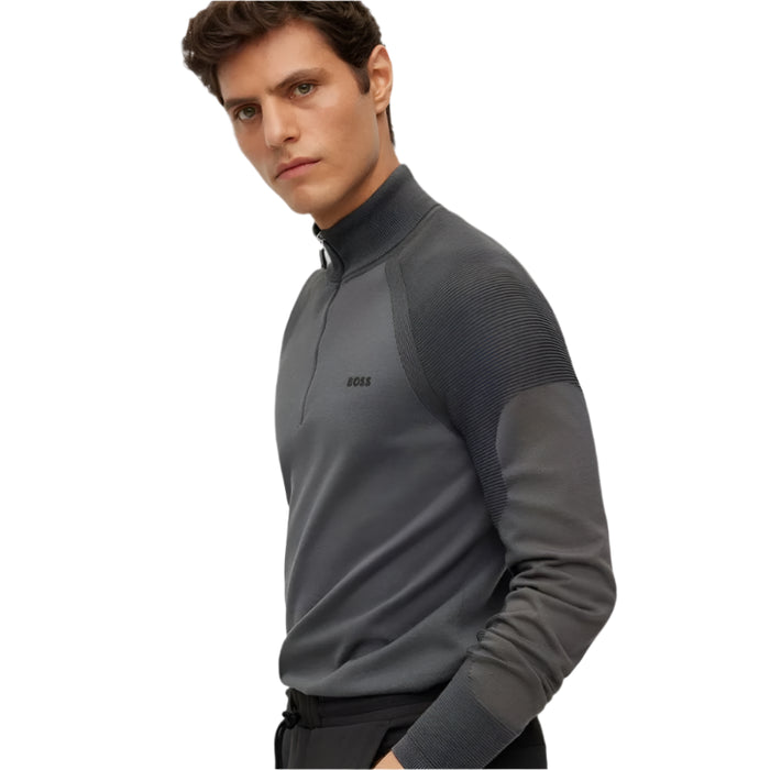 Hugo Boss Perform-X Quarter Zip Sweater - Grey