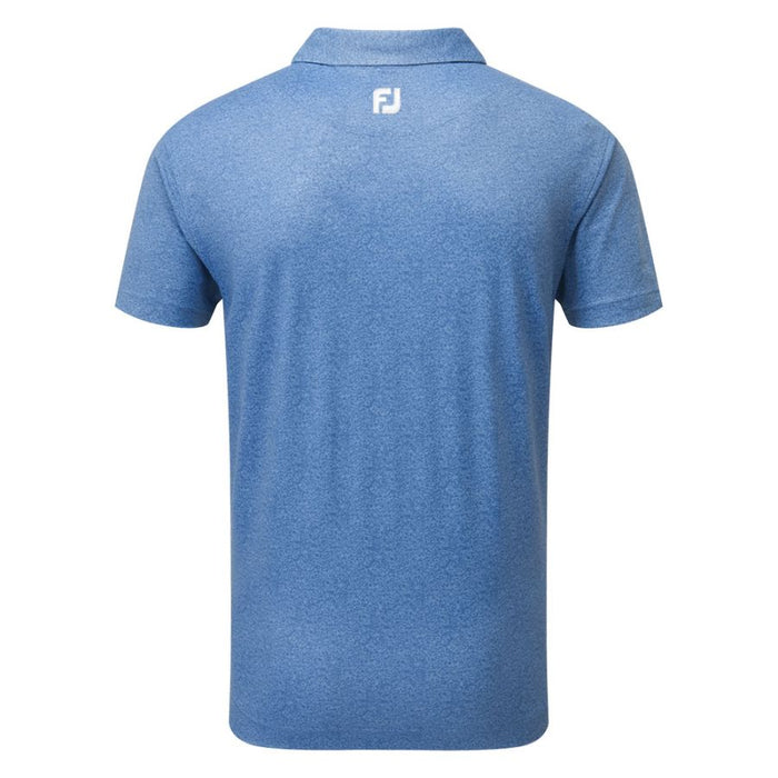 Footjoy Texture Print Pique with Parachute Trim Golf Polo Shirt - Sapphire