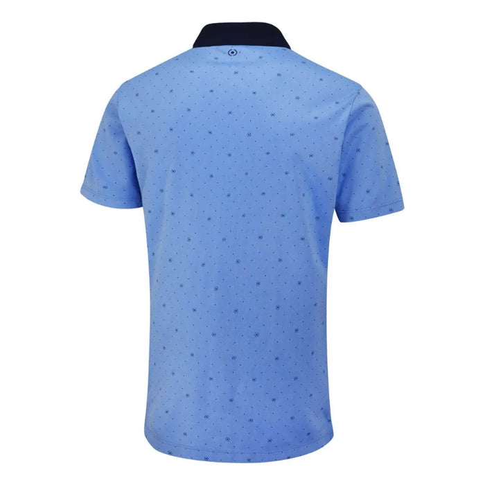Ping Jared Men's Printed Polo Golf Shirt - Cornflower Blue/Navy