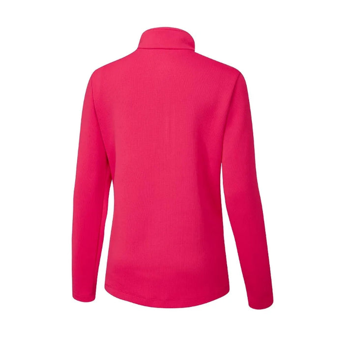Ping Lyla Ladies Half Zip Ribbed Fleece - Rosebud