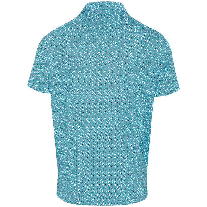 Penguin All Over Golf Ball Print Polo Shirt - Blue Atoll