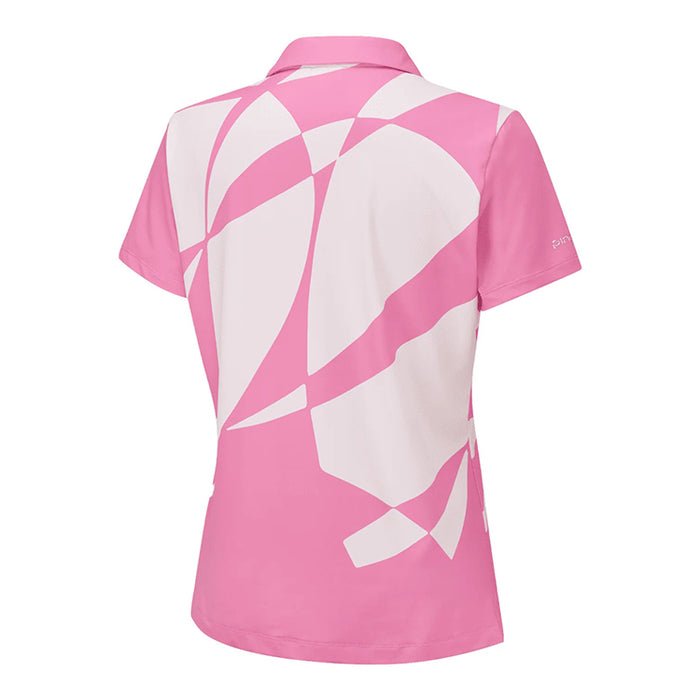 Ping Iona Ladies Golf Polo Shirt - Flamingo/White