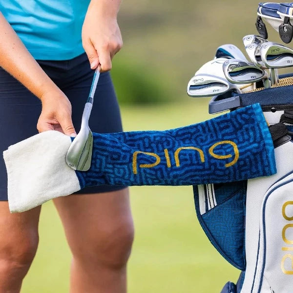 PING G Le3 Ladies Golf Towel - Navy/Gold