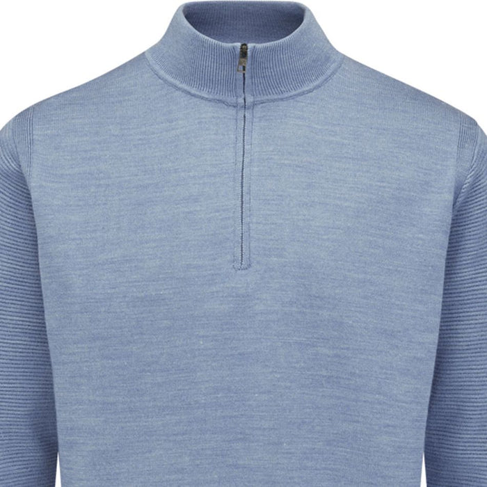 Ping Croy Lined 1/2 Zip Golf Pullover - Stone Blue Marl