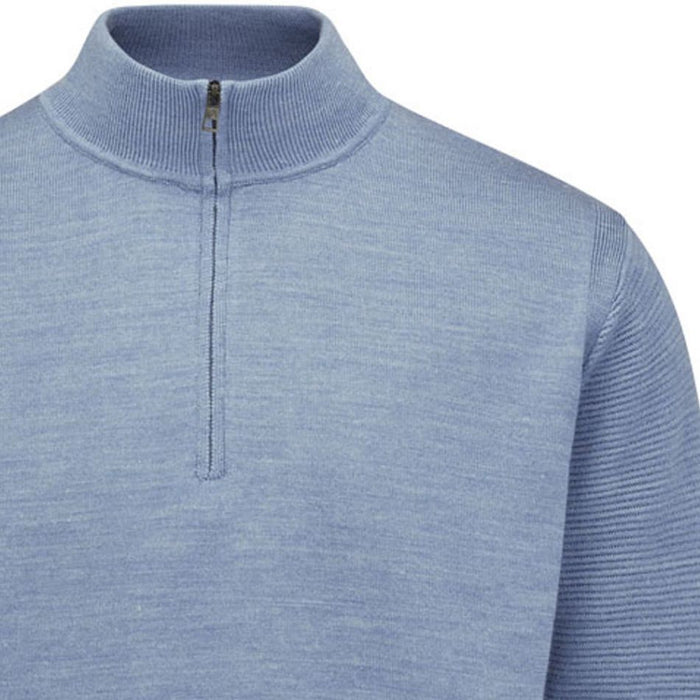 Ping Croy Lined 1/2 Zip Golf Pullover - Stone Blue Marl