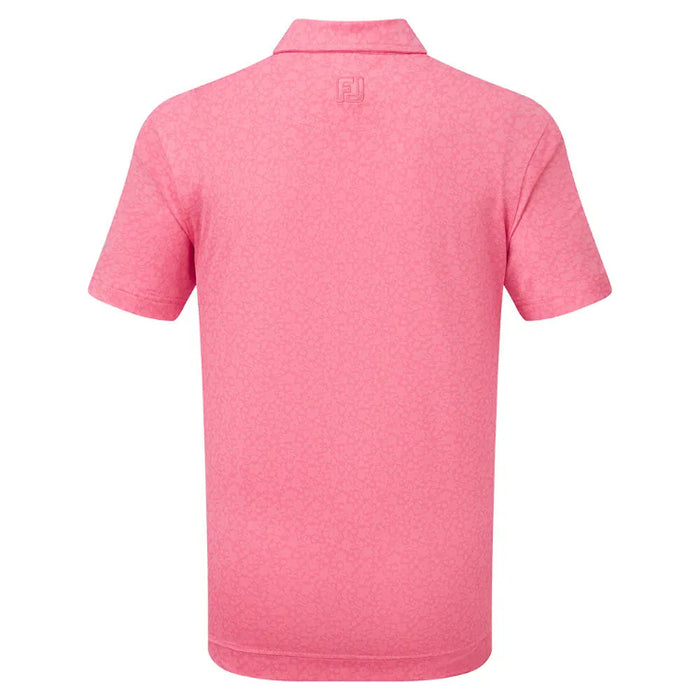 FootJoy Junior Golf Painted Floral Lisle Golf Polo Shirt - Pink Lemonade