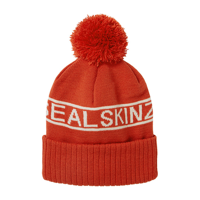 Sealskinz Heacham WP Bobble Waterproof Cold Weather Icon Bobble Hat - Orange