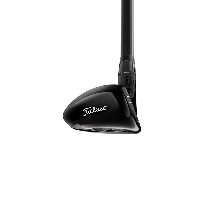 A black Titleist GT3 golf hybrid as seen from the toe