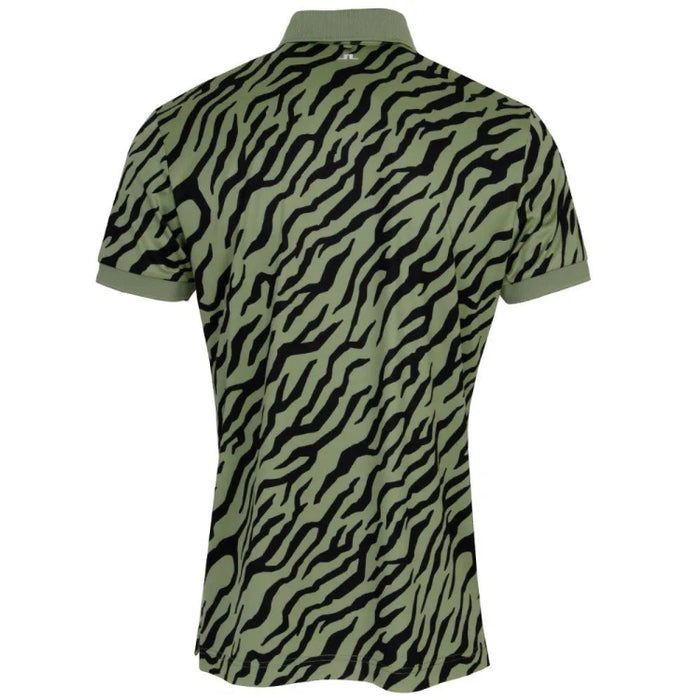 J Lindeberg Tour Tech Print Golf Polo Shirt - Green