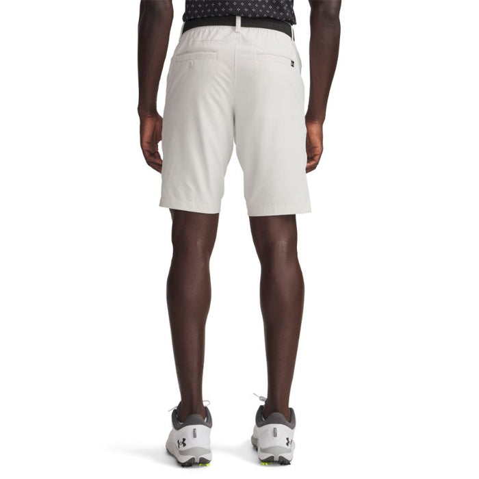 back View of the Under armour tapered drive shorts being worn by a model