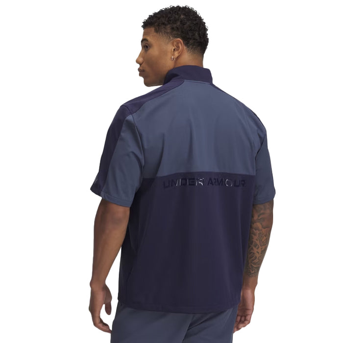 Under Armour Drive Wind Short Sleeve Golf Pullover - Navy/Grey