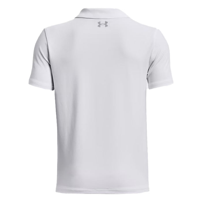 Under Armour Boys Matchplay Golf Polo Shirt - White/Grey