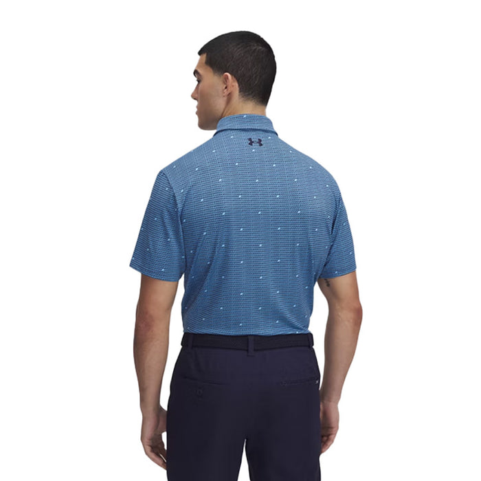 Under Armour Playoff 3.0 Printed Golf Polo Shirt - Ether Blue