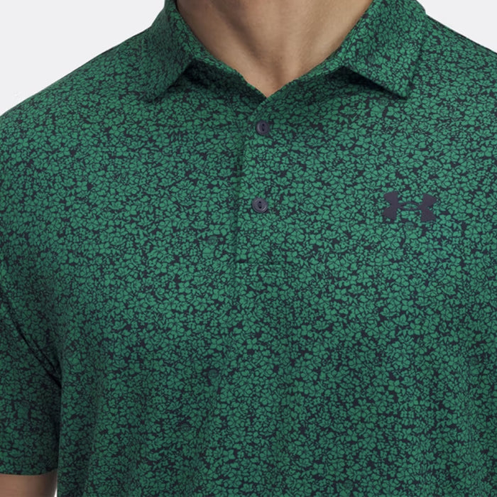 Under Armour Playoff 3.0 Printed Golf Polo Shirt - Team Kelly Green/Navy