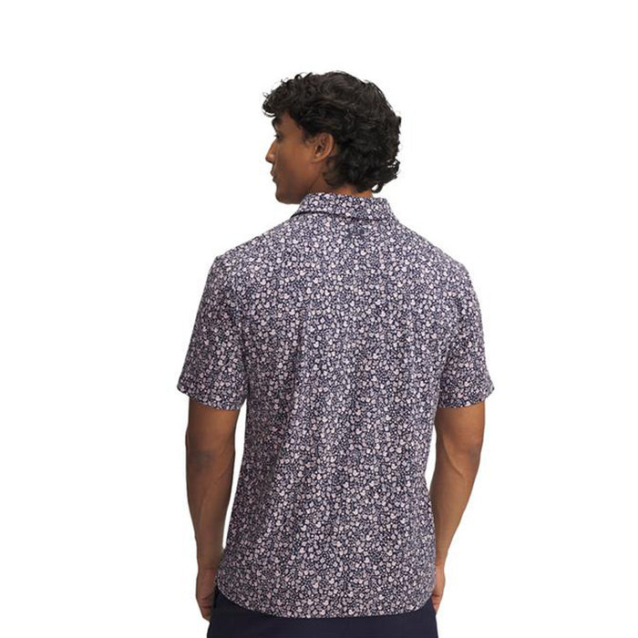 Under Armour Playoff 3.0 Printed Golf Polo Shirt - Navy/Pink/White